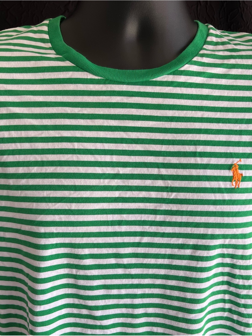 Polo Ralph Lauren Striped T-Shirt Men’s Medium Green White Custom Slim Fit